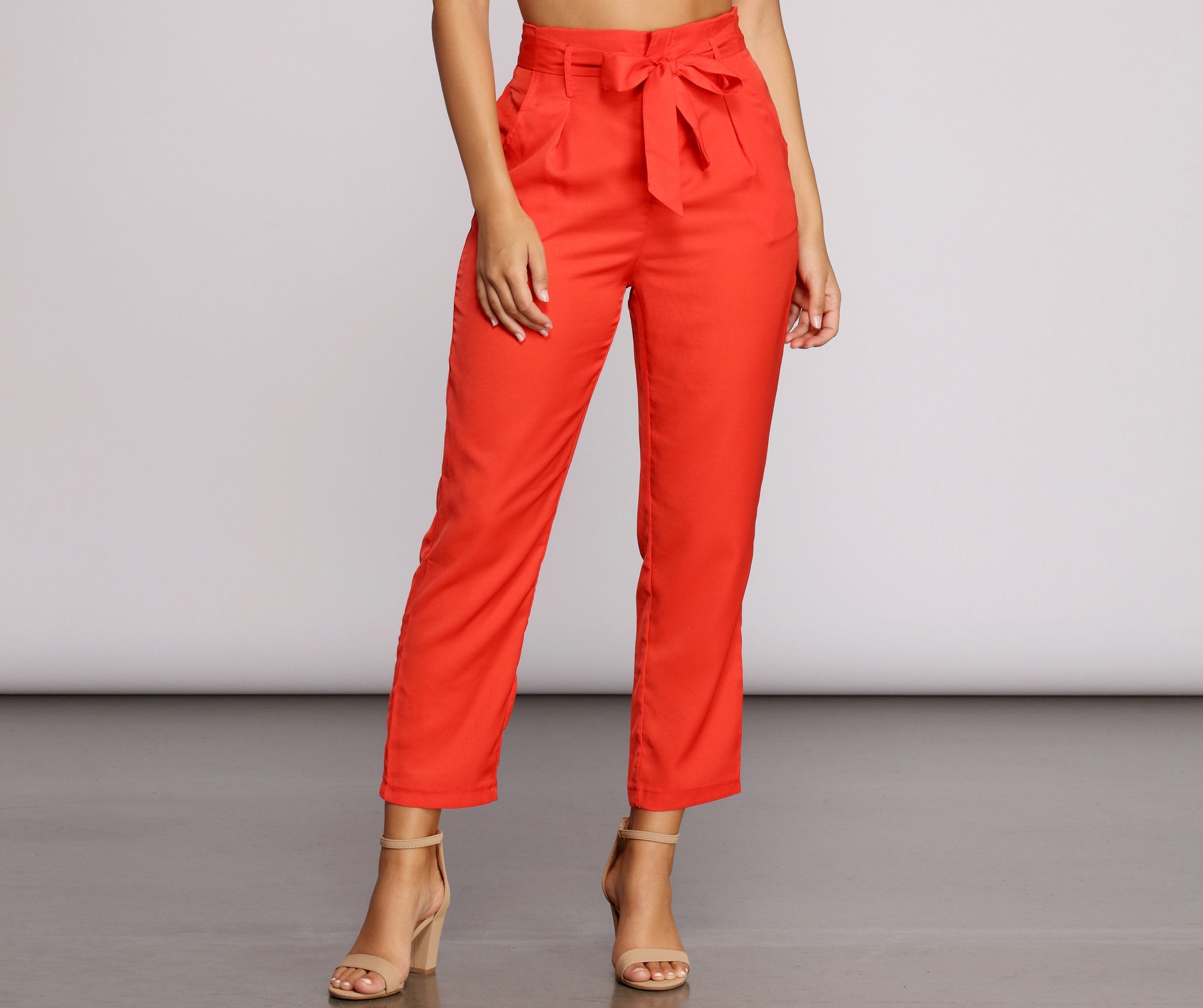 Tapered Tease High Waist Dress Pants - Lady Occasions