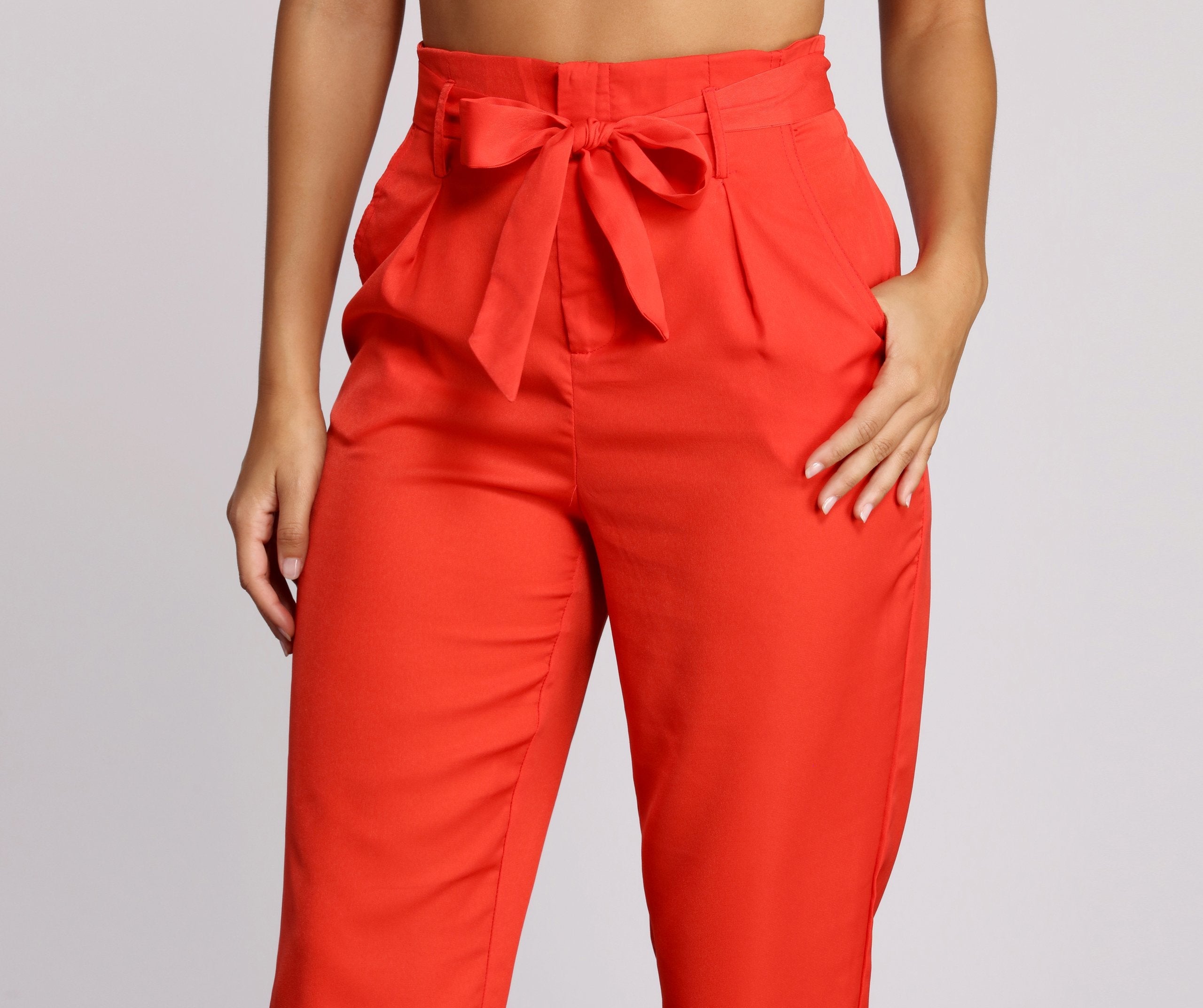 Tapered Tease High Waist Dress Pants - Lady Occasions