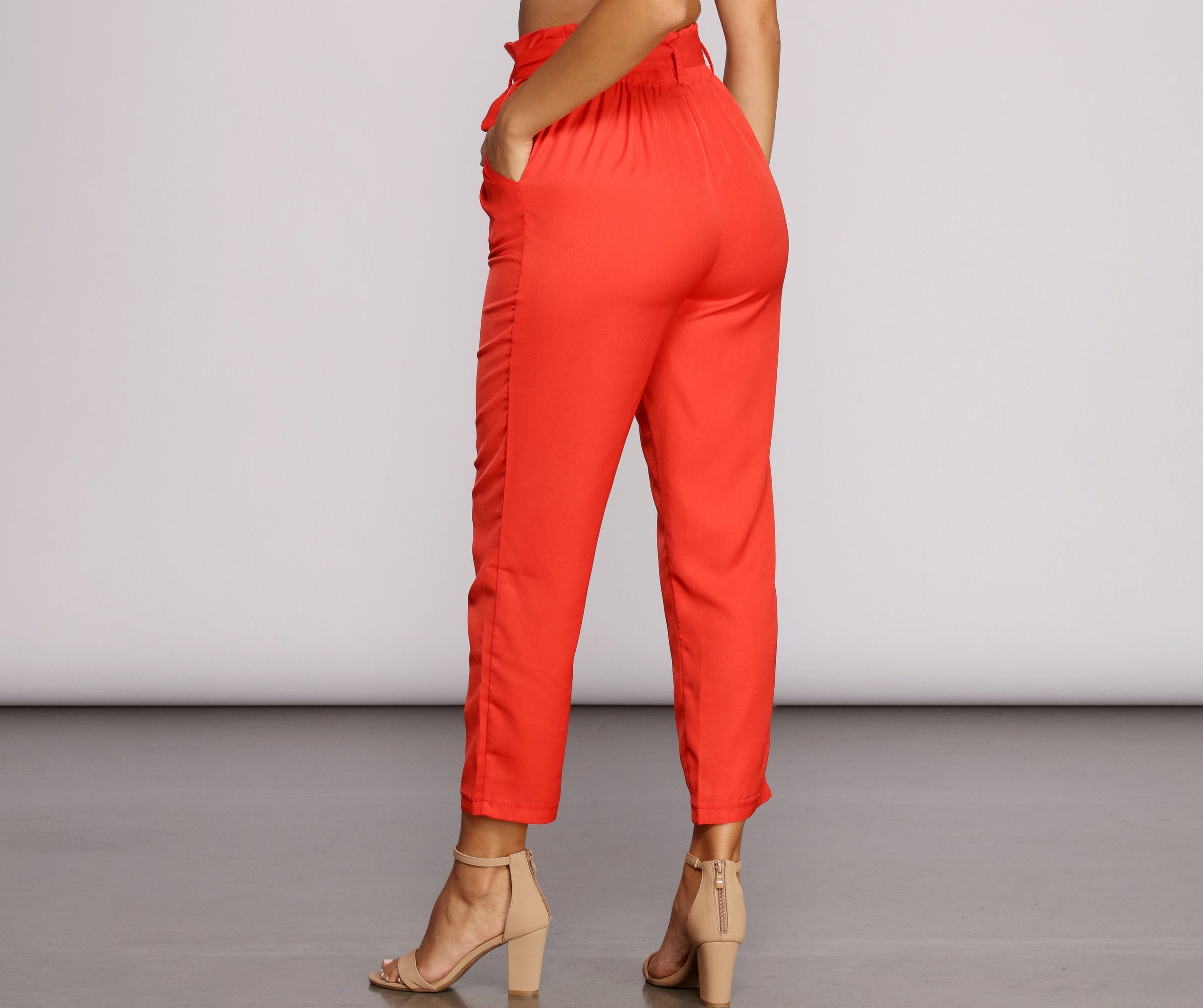 Tapered Tease High Waist Dress Pants - Lady Occasions