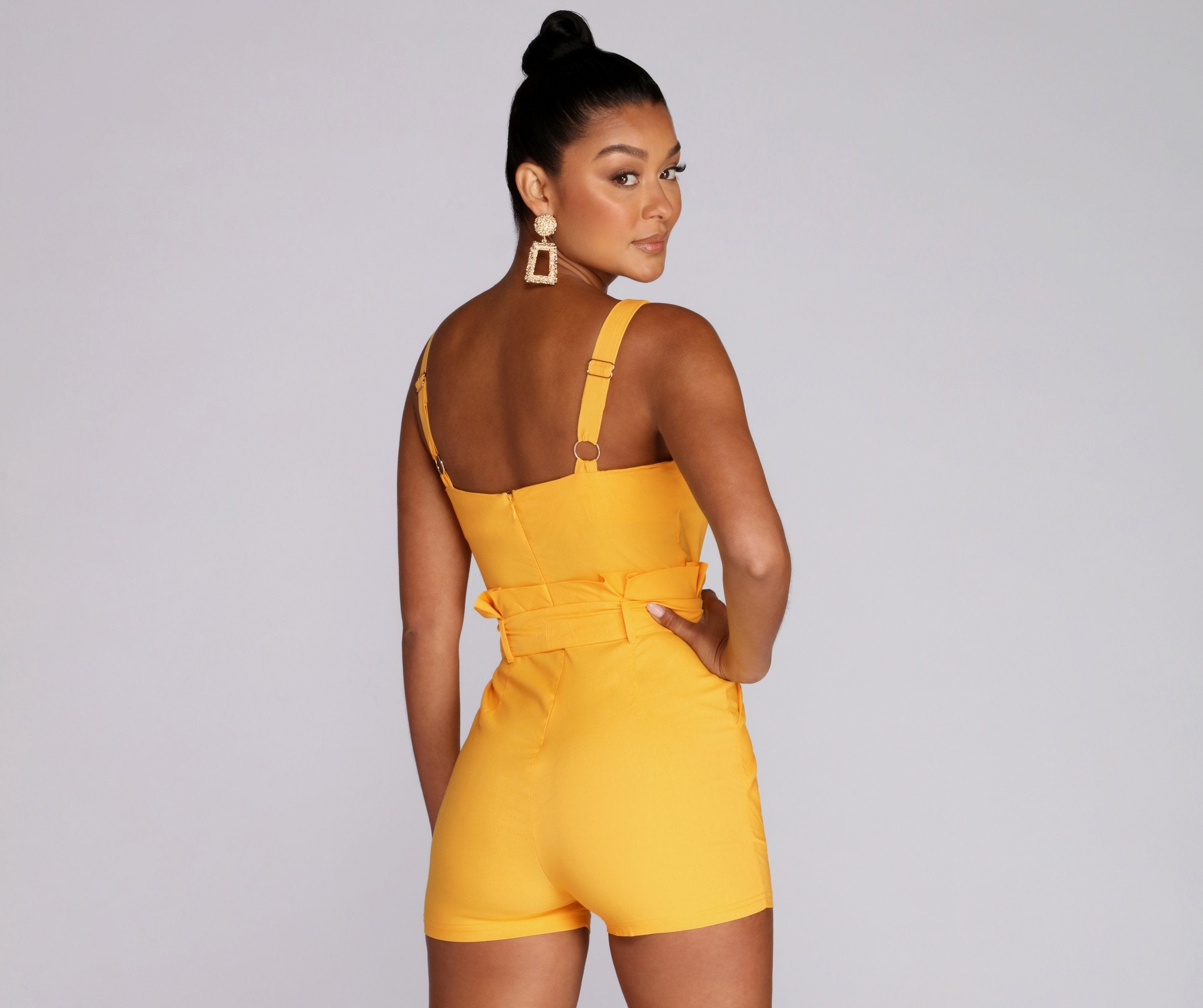 Flirt Alert Tie Waist Romper - Lady Occasions