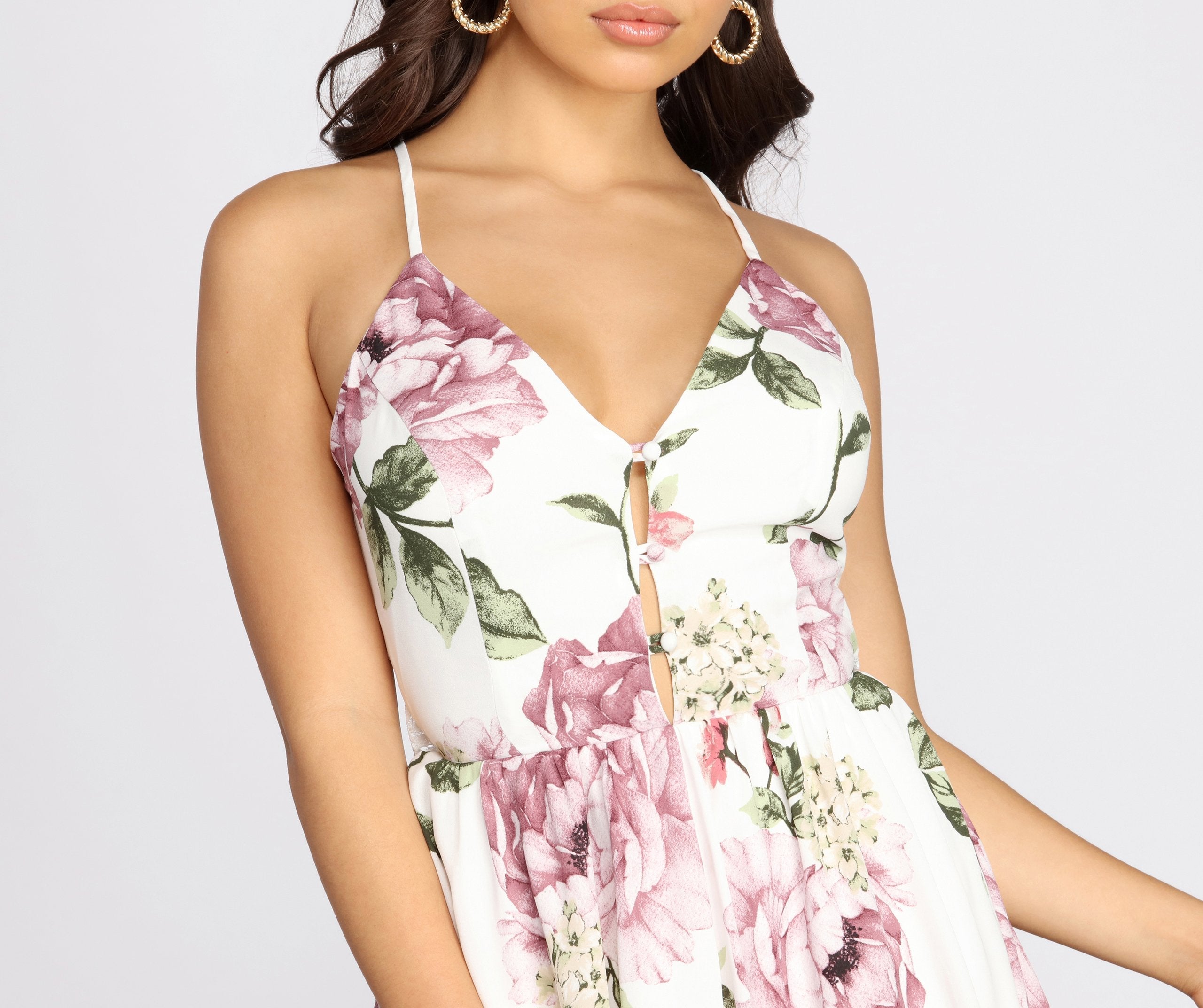 Catch This Floral Romper - Lady Occasions