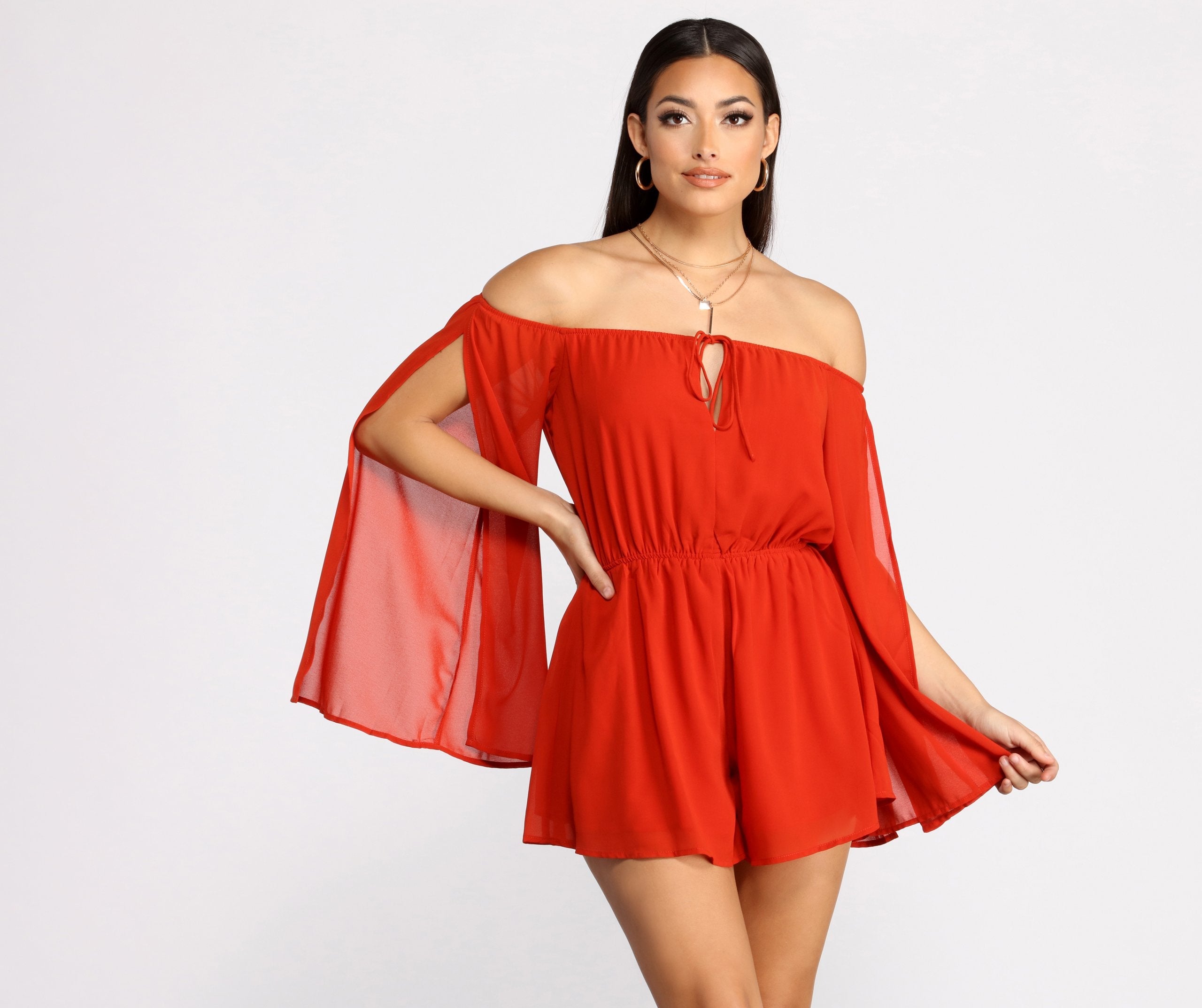 Flowy Feels Chiffon Romper - Lady Occasions