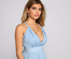 On Your Mind Surplice Skater Romper - Lady Occasions