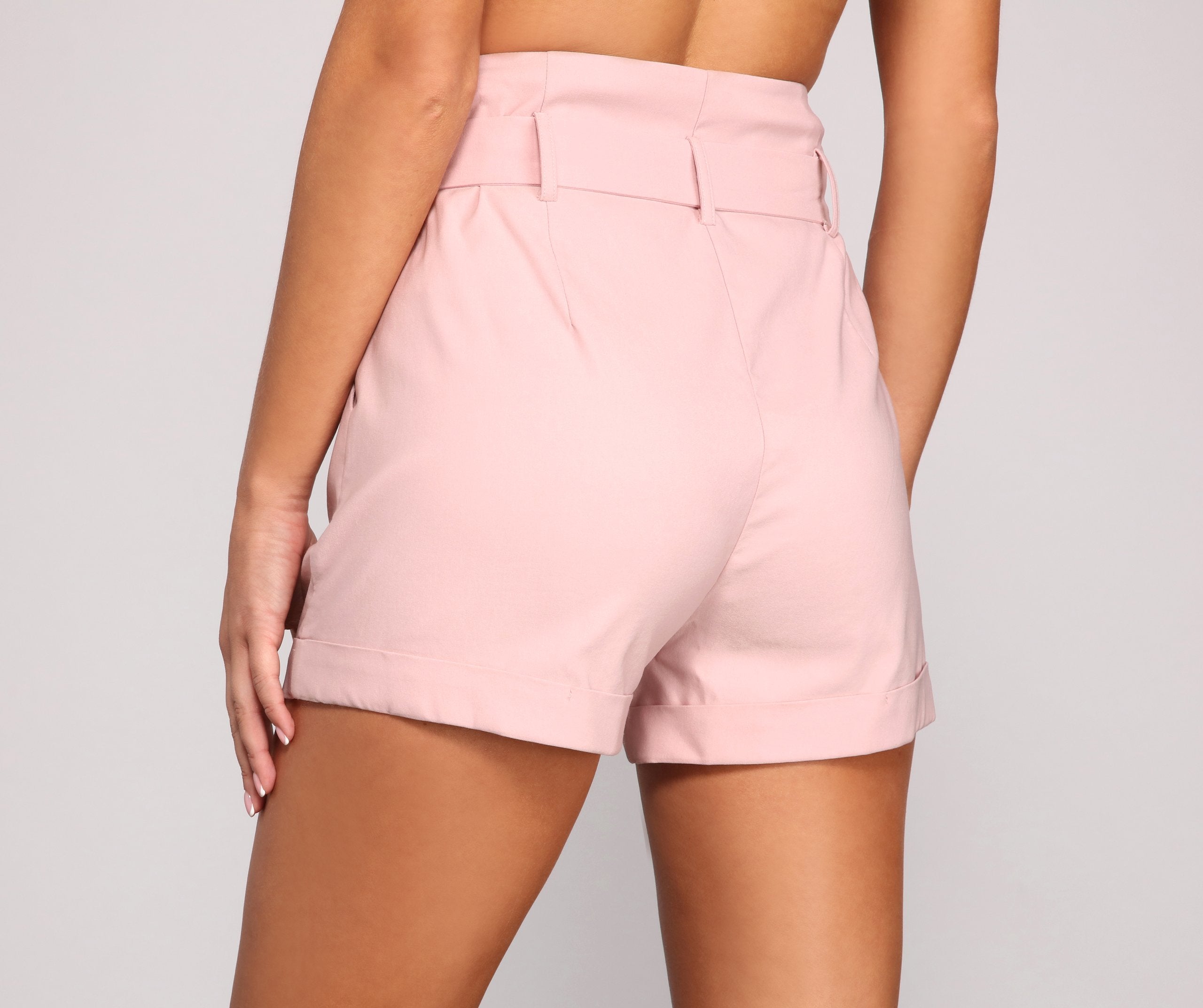 Elevated Basics High Waist Paperbag Shorts - Lady Occasions