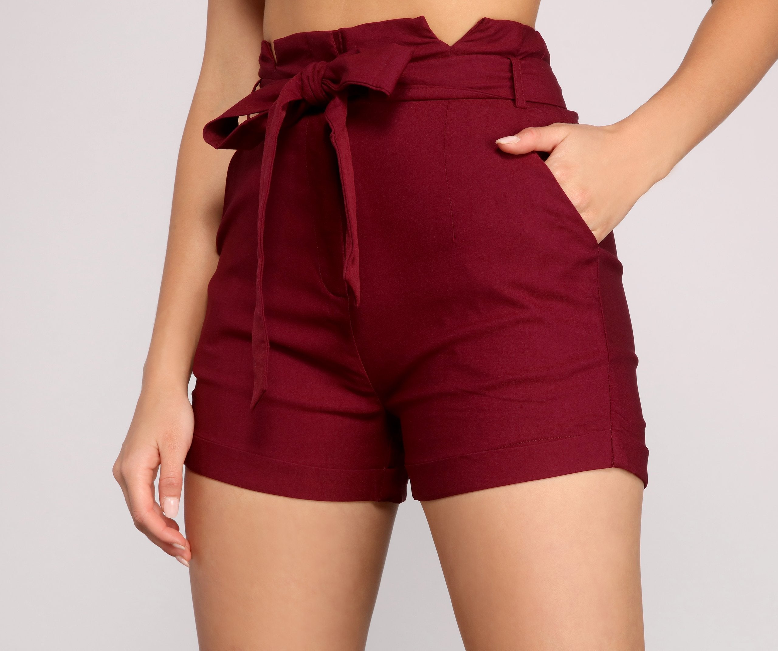 Elevated Basics High Waist Paperbag Shorts - Lady Occasions