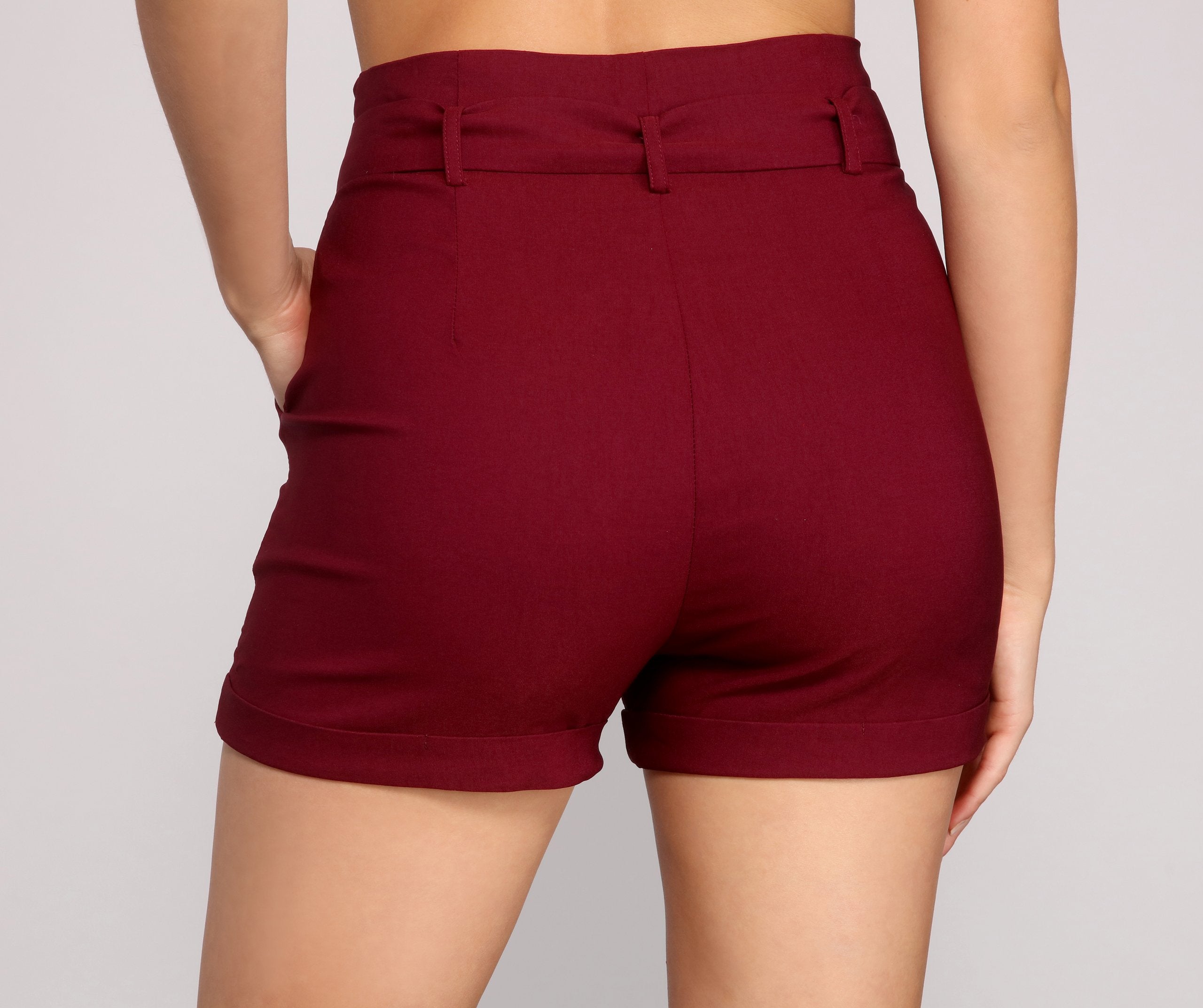 Elevated Basics High Waist Paperbag Shorts - Lady Occasions