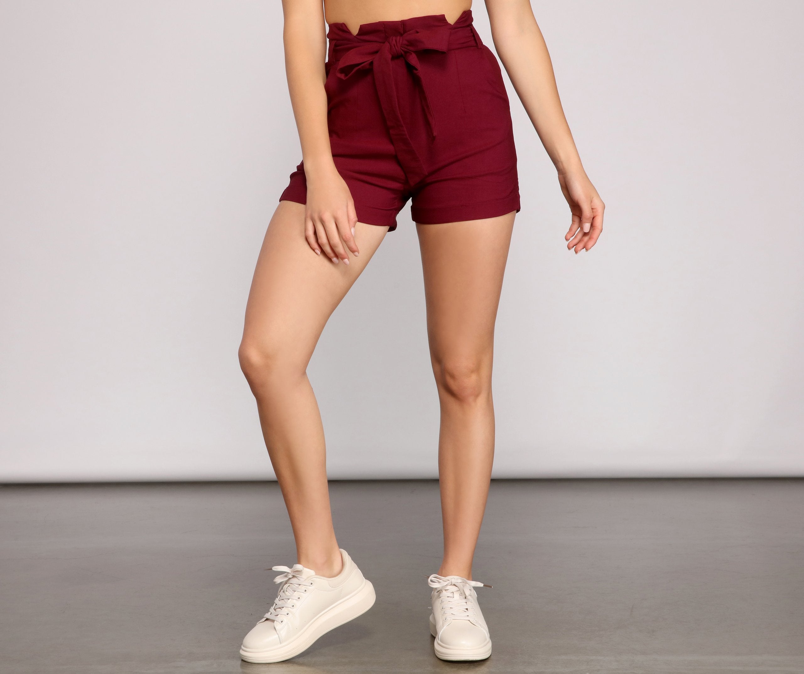 Elevated Basics High Waist Paperbag Shorts - Lady Occasions