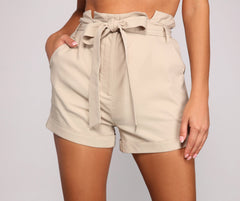 Elevated Basics High Waist Paperbag Shorts - Lady Occasions