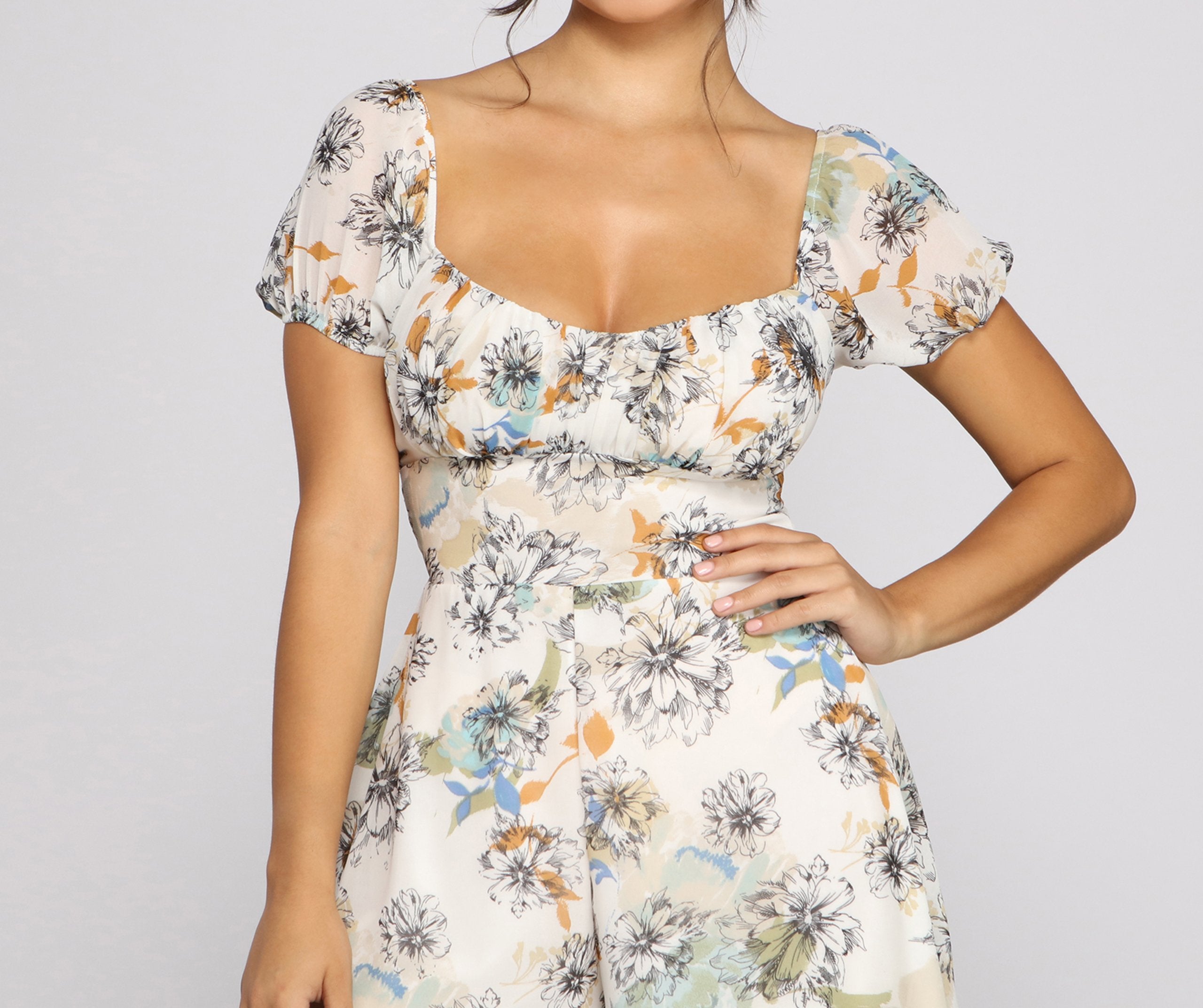 Floral Days Chiffon Romper - Lady Occasions