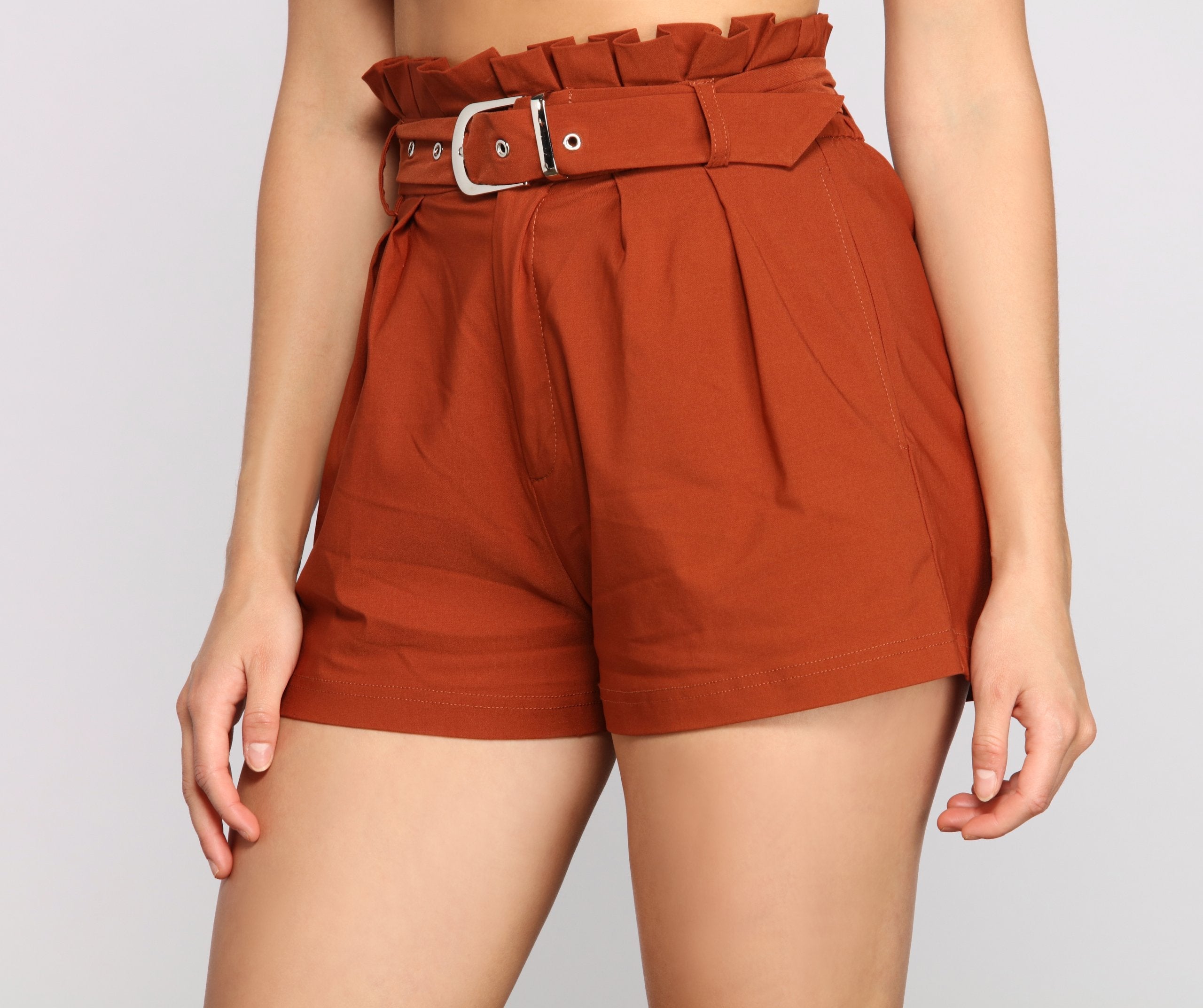 Elevated And Chic Paper Bag Shorts - Lady Occasions