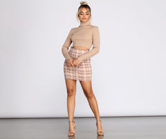 Perf In Plaid Ponte Mini Skirt - Lady Occasions