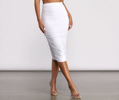 High Waist Ruched Pencil Skirt - Lady Occasions