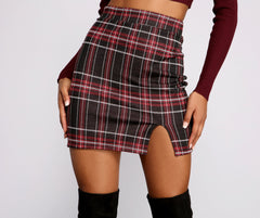 Moment In Plaid High Waist Mini Skirt - Lady Occasions