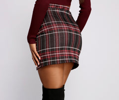 Moment In Plaid High Waist Mini Skirt - Lady Occasions