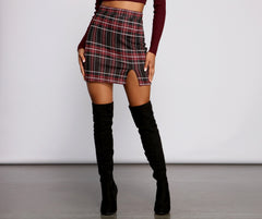 Moment In Plaid High Waist Mini Skirt - Lady Occasions
