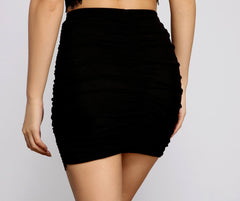 Lace Glam Ruched Mini Skirt - Lady Occasions