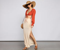 High Slit Maxi Knit Skirt - Lady Occasions