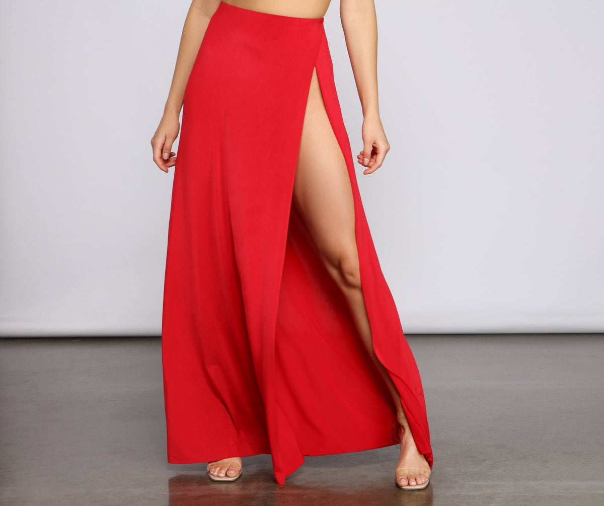 Bold Impressions High Slit Maxi Skirt - Lady Occasions