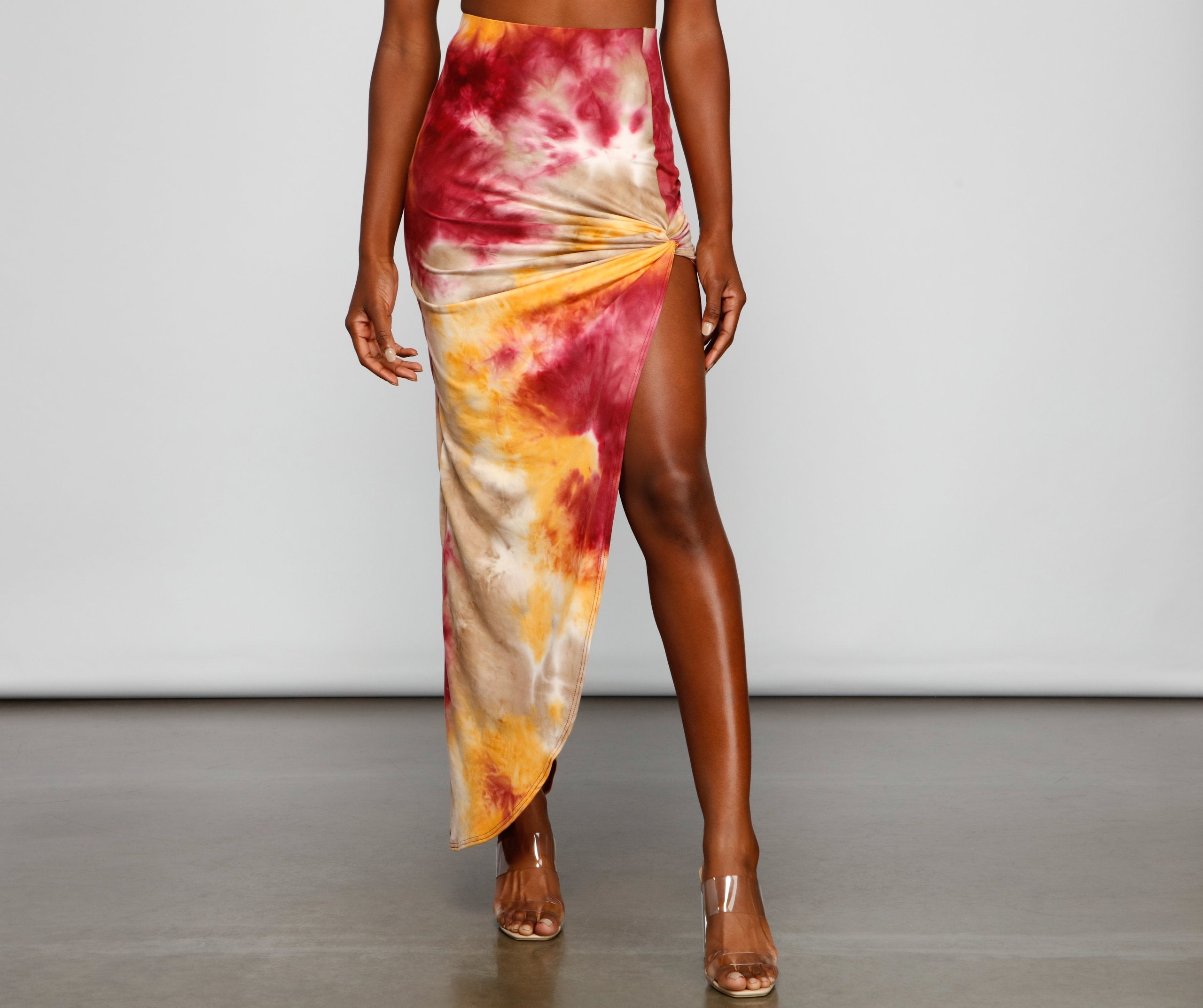 Tie dye hotsell wrap skirt