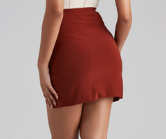 Classic-Chic Faux Wrap Mini Skirt - Lady Occasions