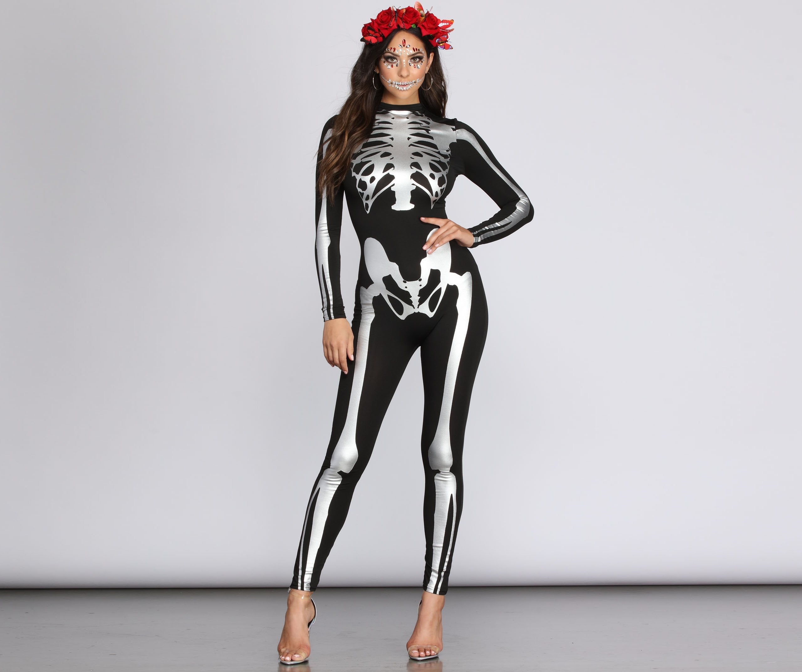 Bad To The Bone Metallic Catsuit - Lady Occasions