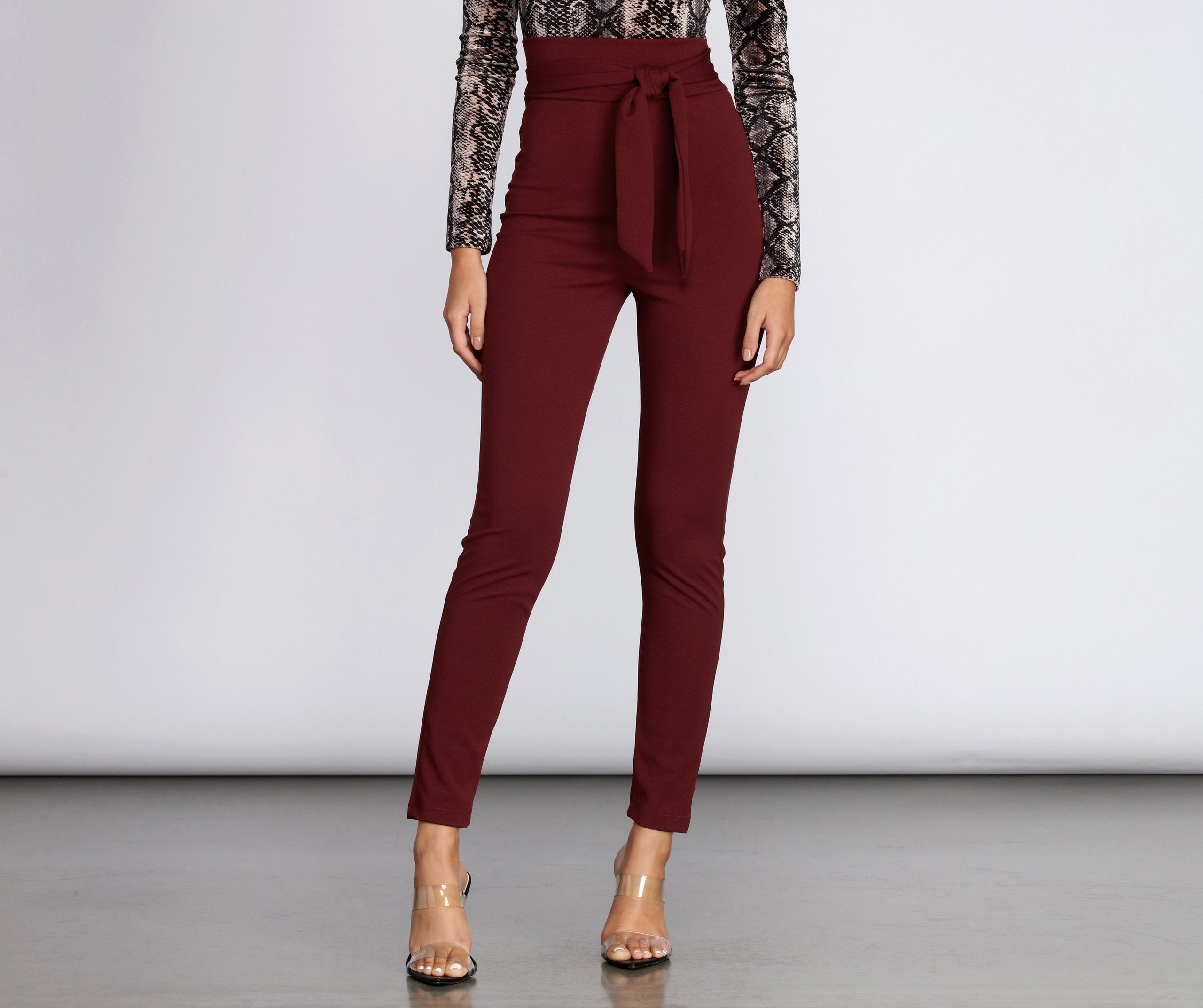 All Tied Together Crepe Twill Pants - Lady Occasions