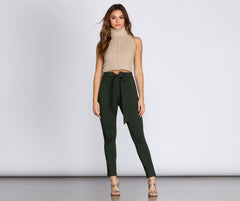 Keep It Classy Tie Waist Pants - Lady Occasions
