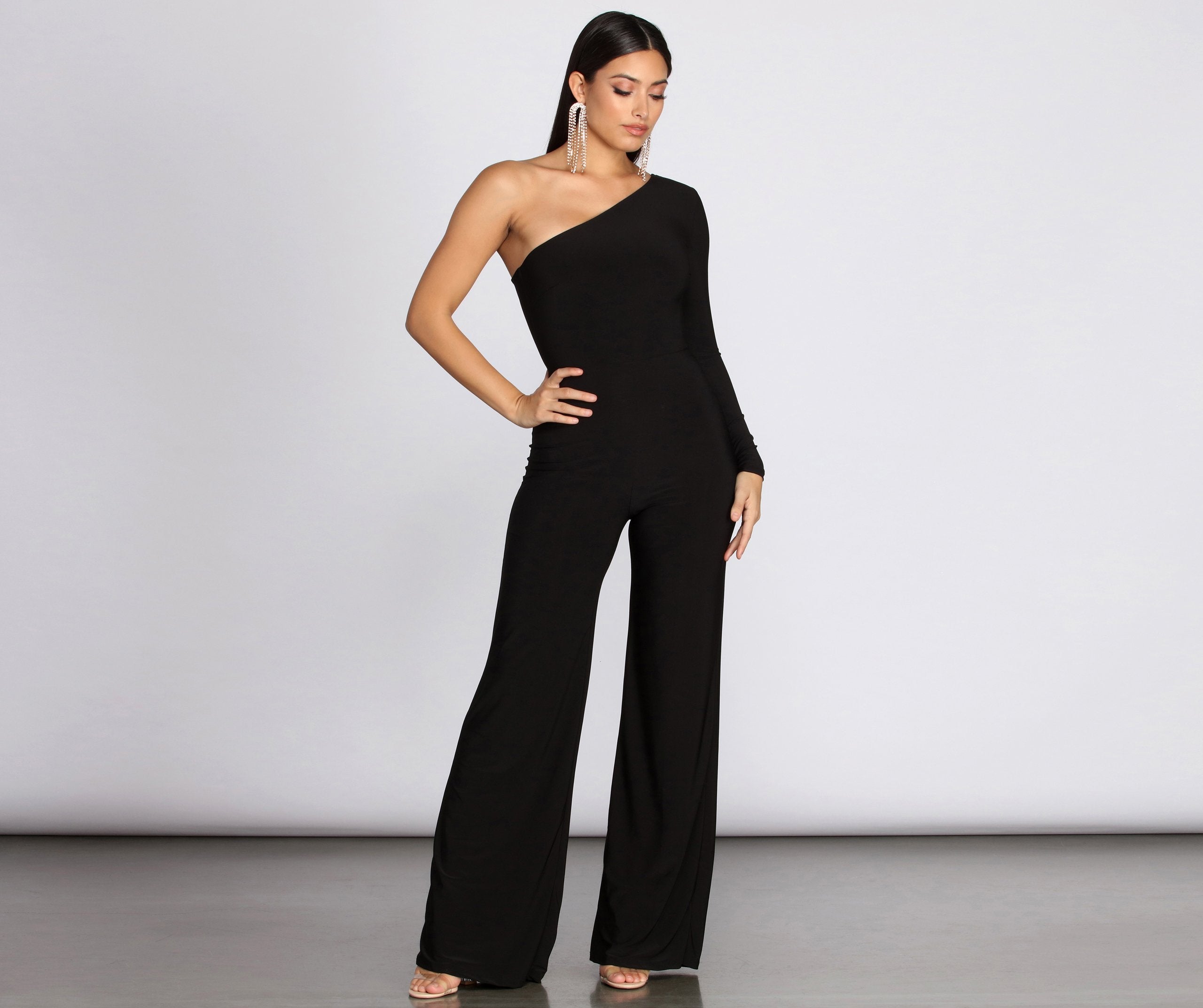 On Show One Shoulder Jumpsuit - Lady Occasions