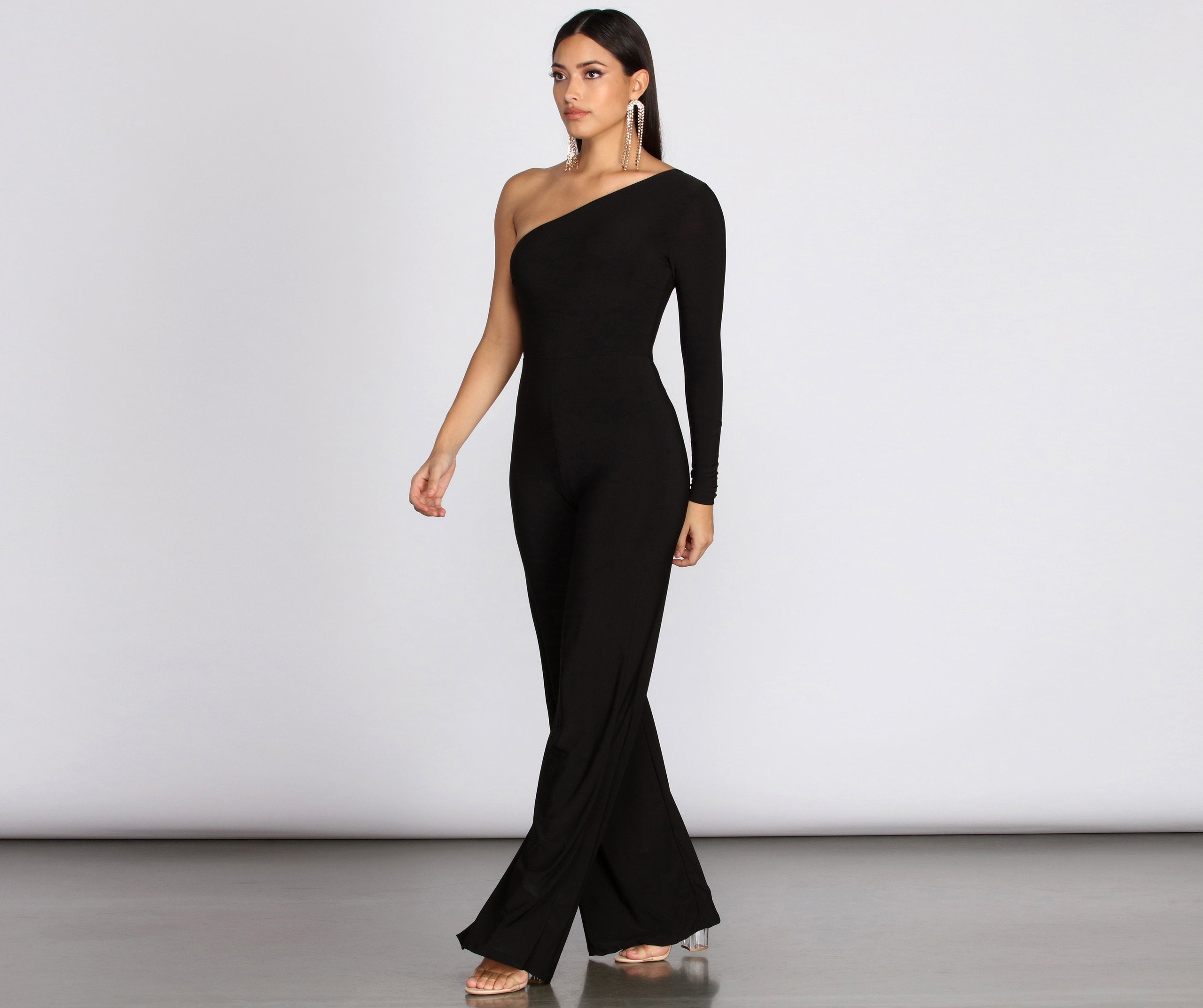 On Show One Shoulder Jumpsuit - Lady Occasions