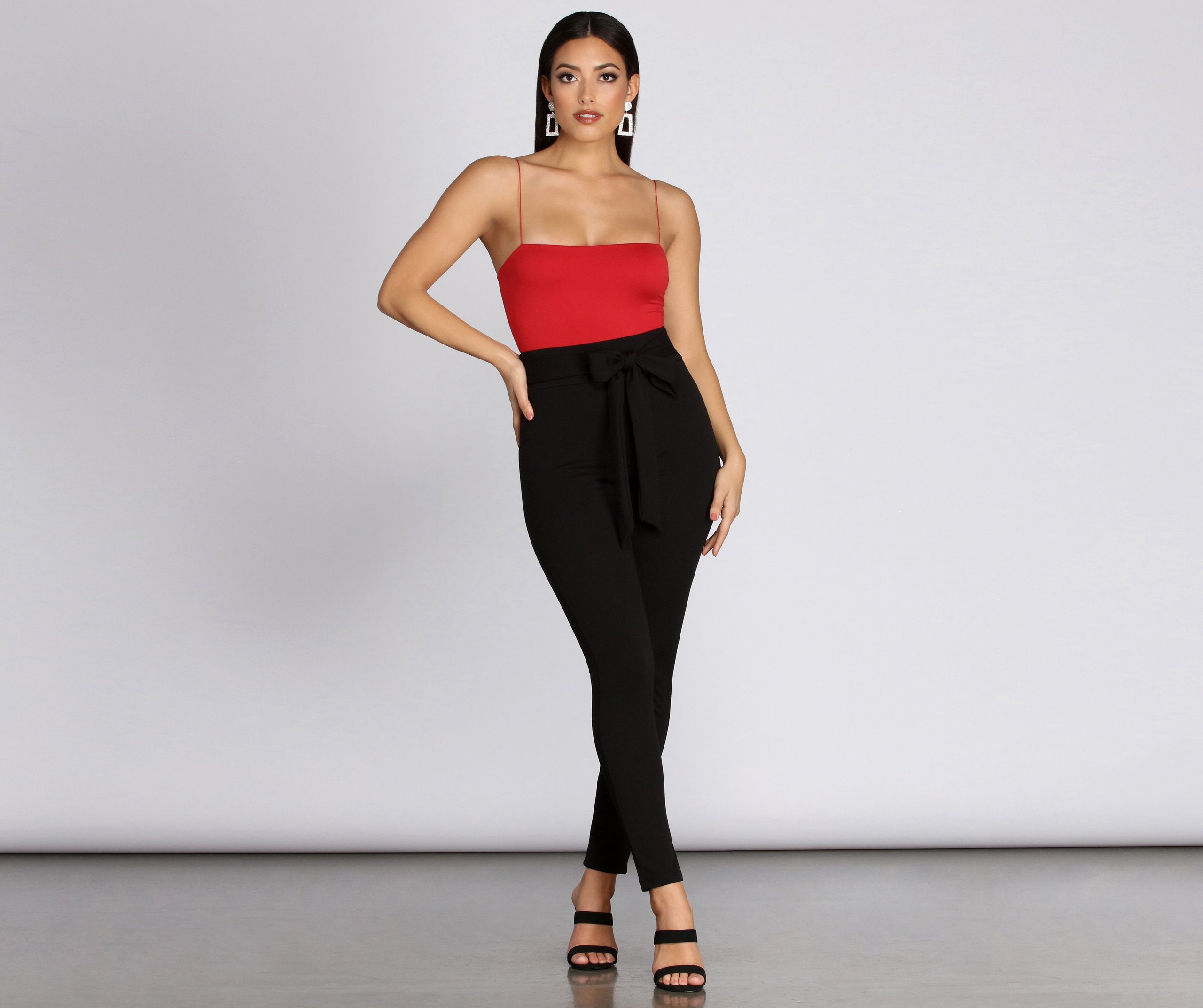 All Tied Together Crepe Twill Pants - Lady Occasions