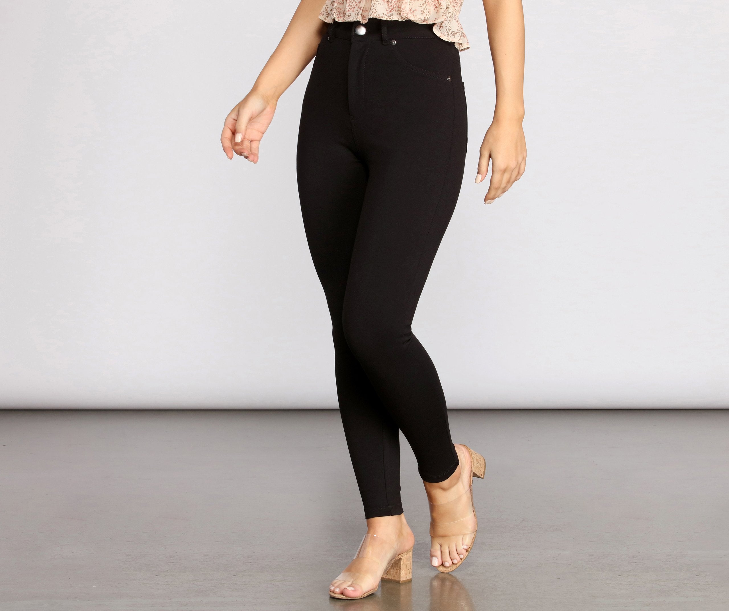 Super High Rise Skinny Ponte Pants - Lady Occasions