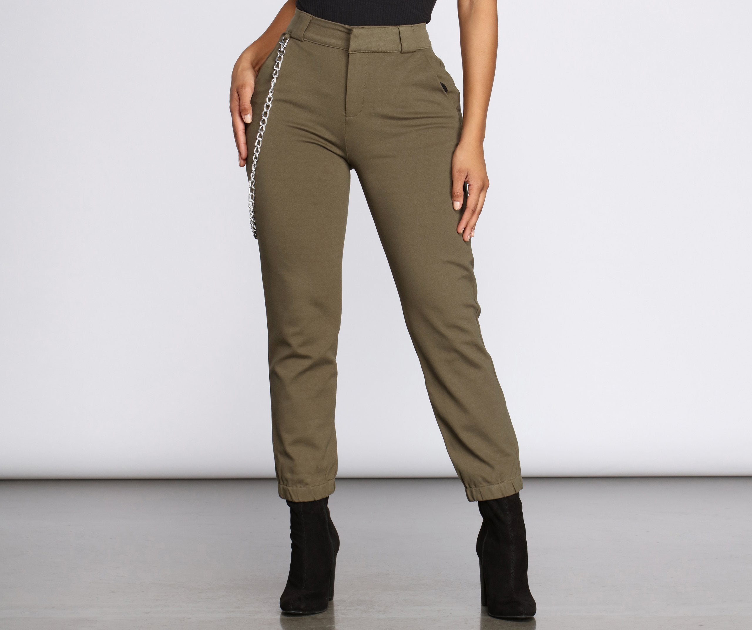 Edgy Chic Ponte Knit Joggers - Lady Occasions