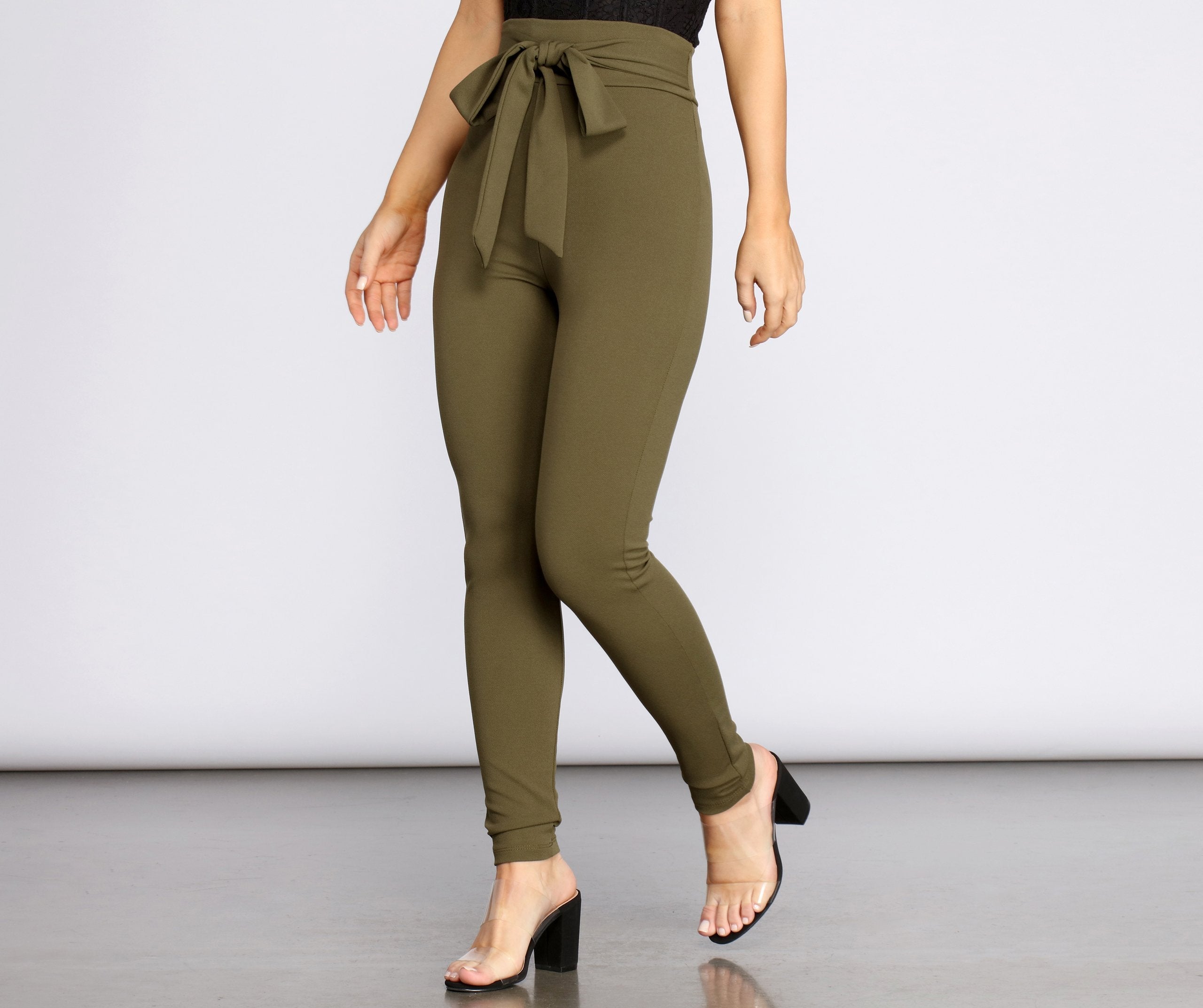 All Tied Together Crepe Twill Pants - Lady Occasions