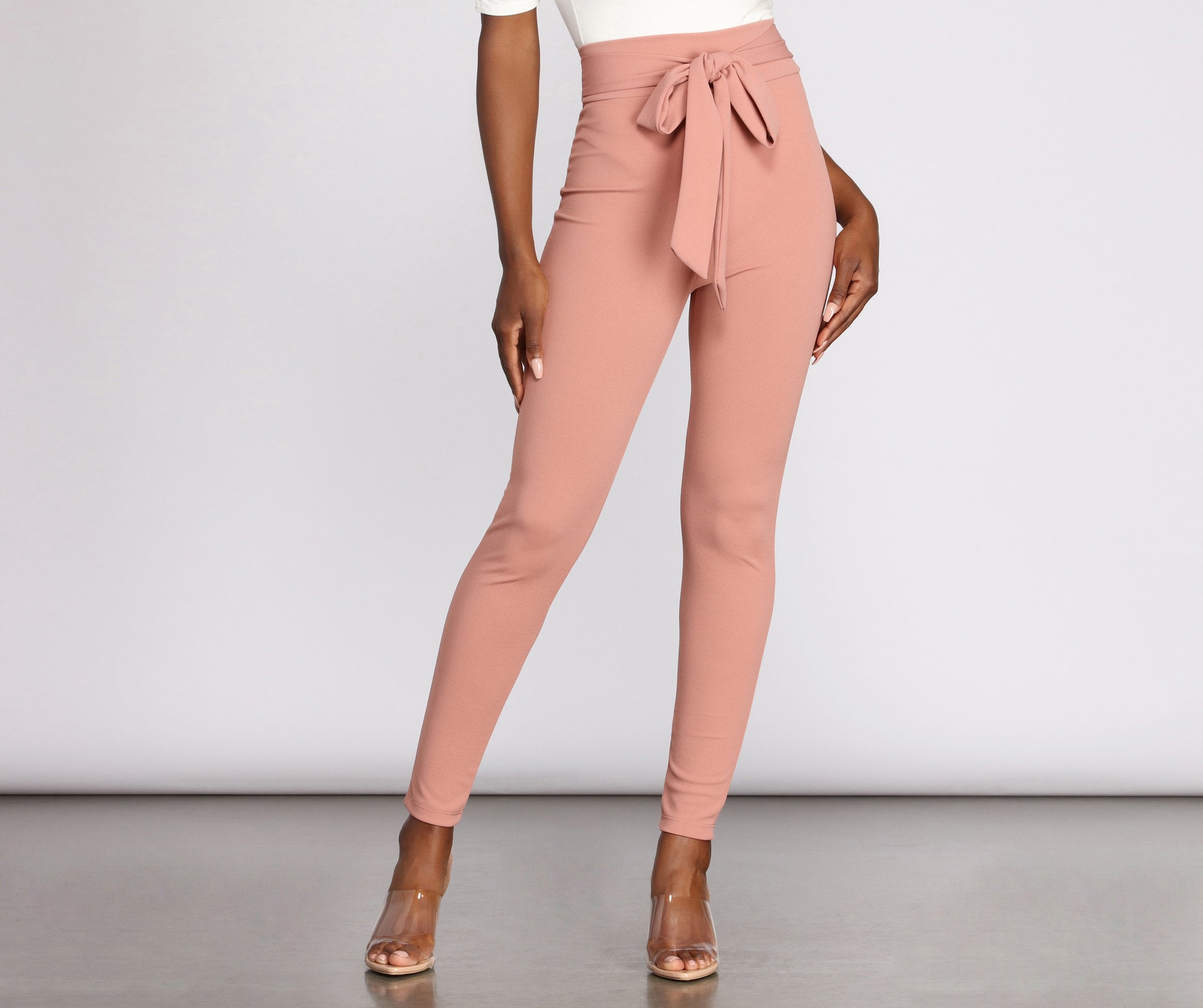 All Tied Together Crepe Twill Pants - Lady Occasions