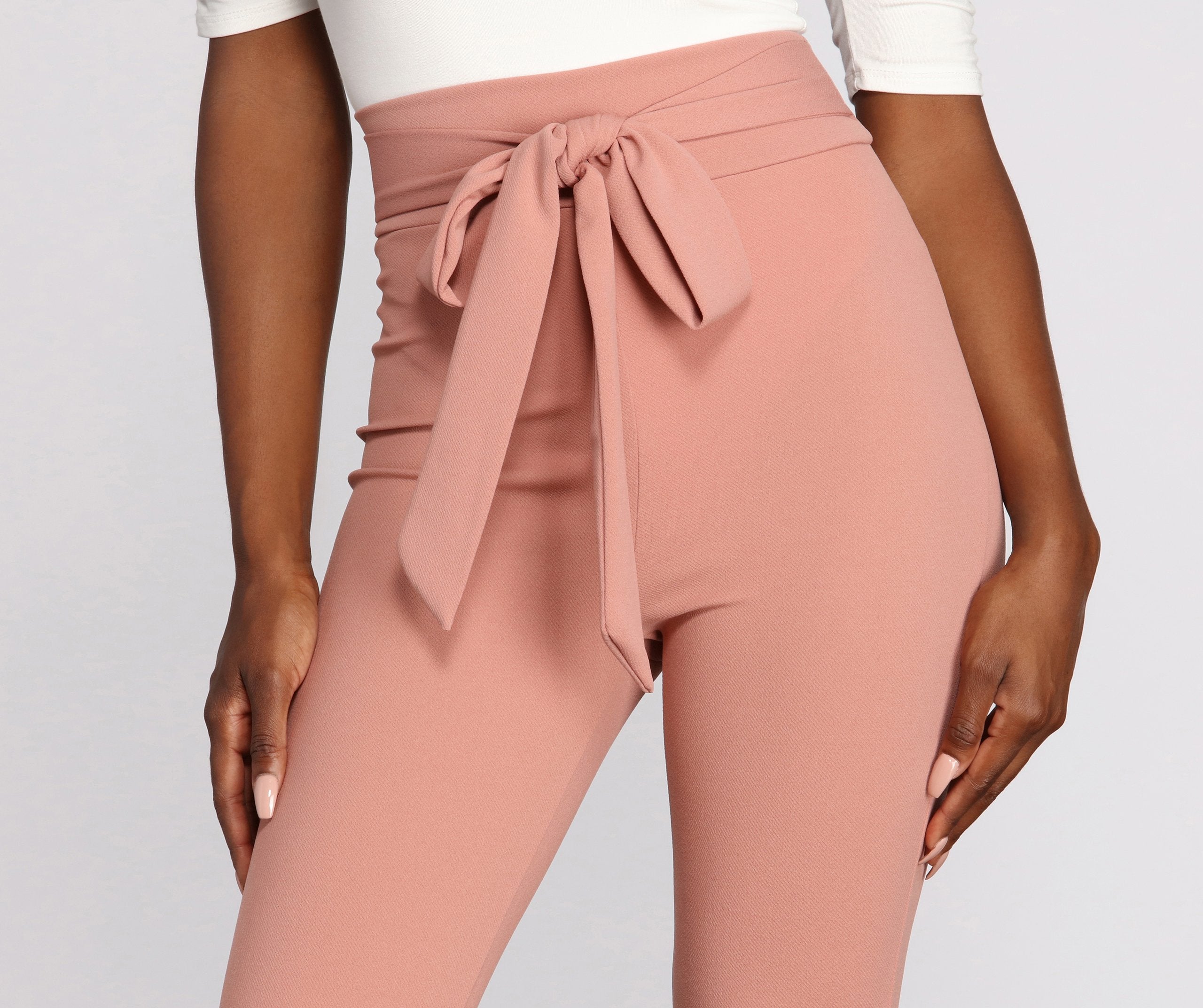 All Tied Together Crepe Twill Pants - Lady Occasions