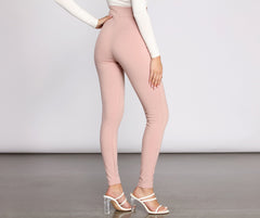 High Rise Tie Waist Skinny Pants - Lady Occasions