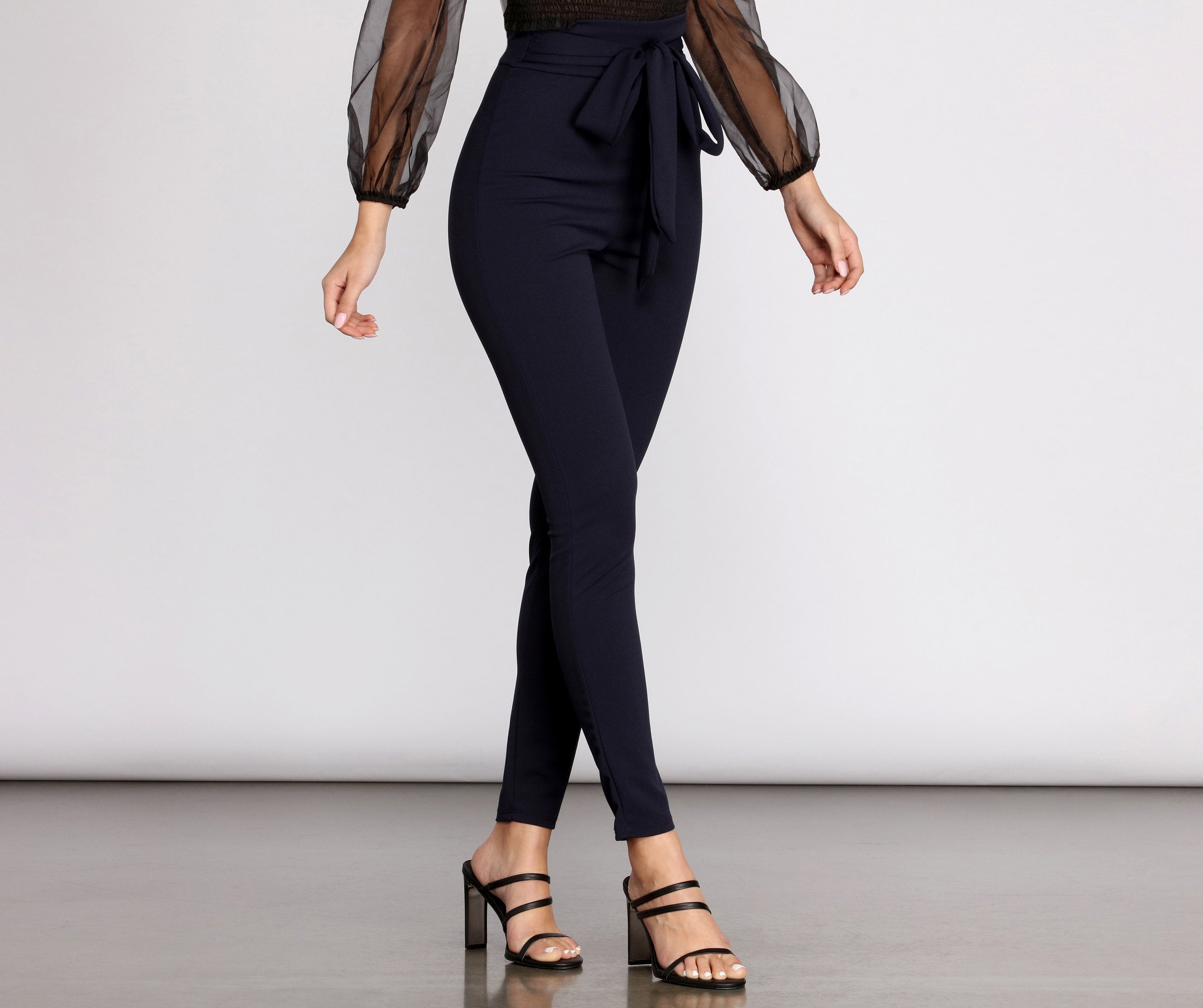 All Tied Together Crepe Twill Pants - Lady Occasions