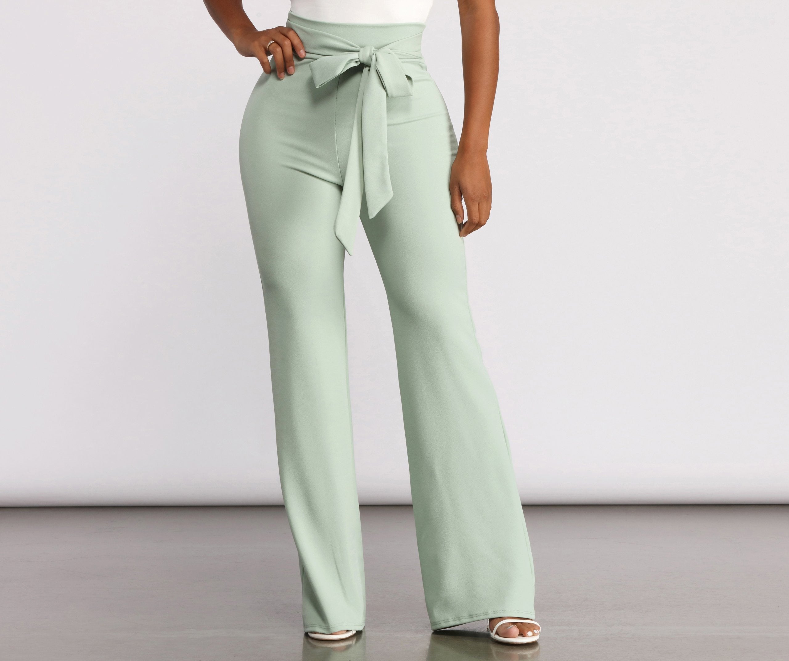 High Waist Wide Leg Dress Pants - Lady Occasions