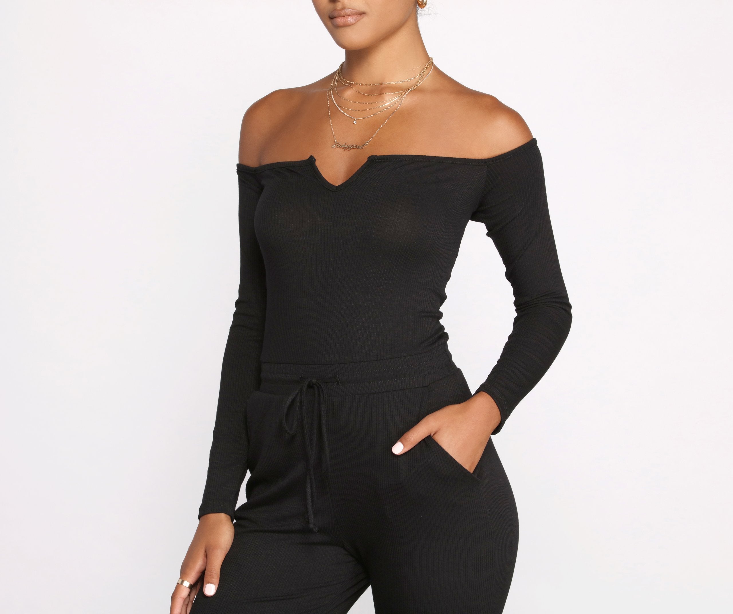 Casual Vibes Off The Shoulder Jumpsuit - Lady Occasions