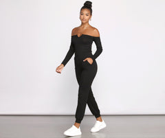 Casual Vibes Off The Shoulder Jumpsuit - Lady Occasions