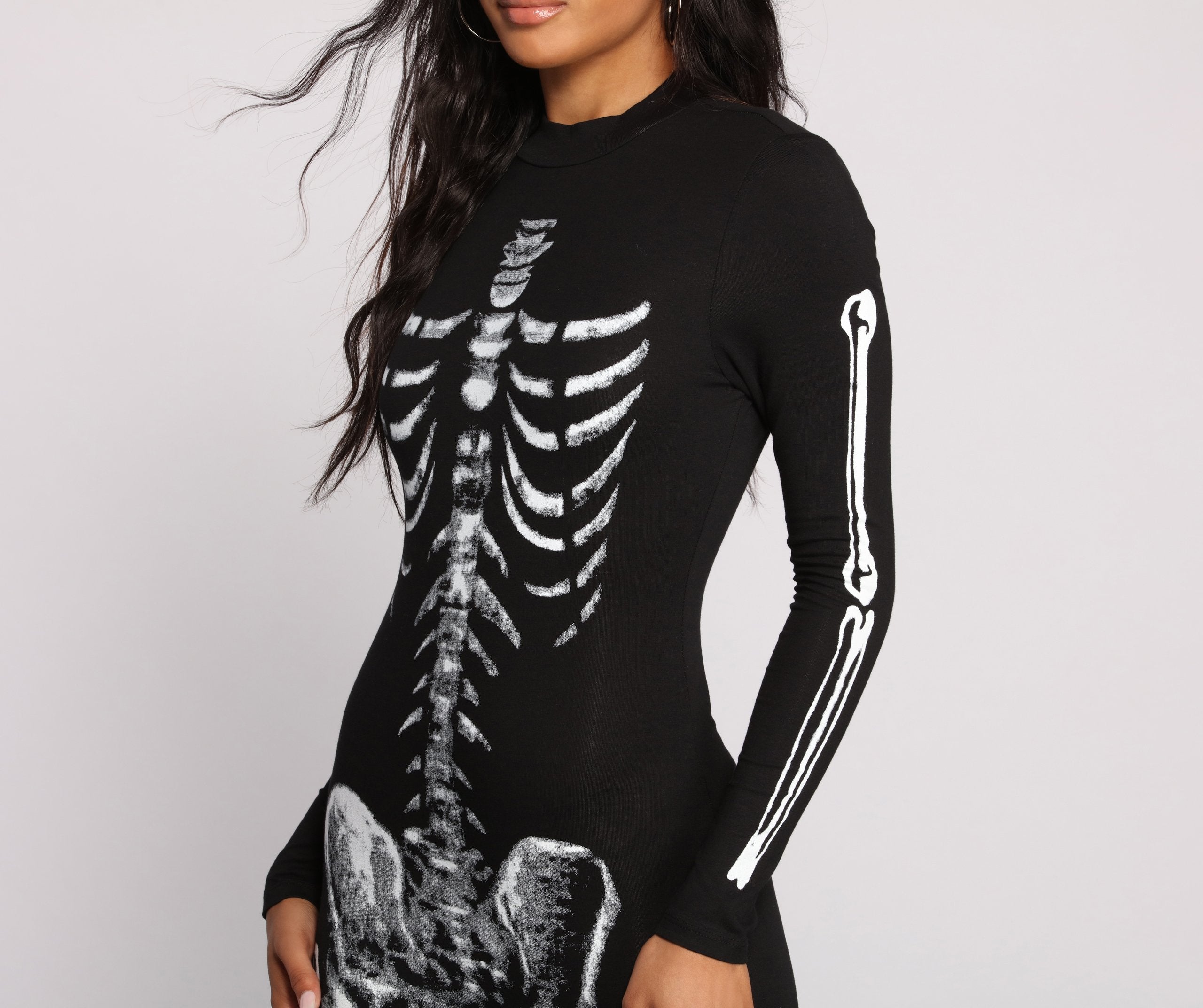 Bad to the Bone Skelton Knit Catsuit - Lady Occasions