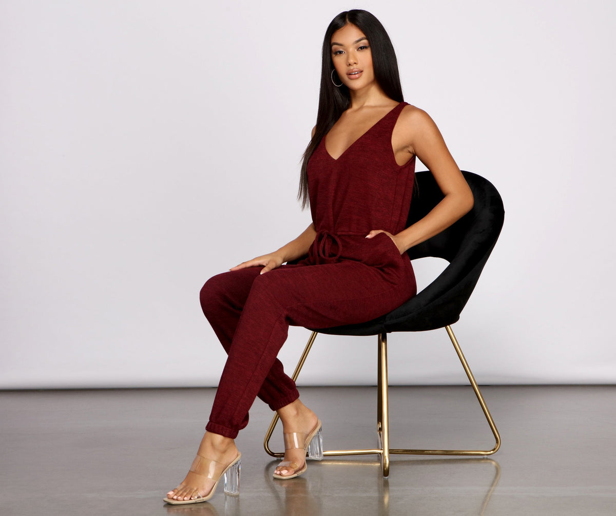 Keep It Chill Cozy Knit Jumpsuit - Lady Occasions