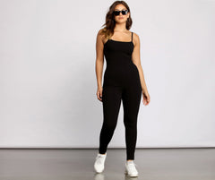 On That Basic Open Back Sleeveless Catsuit - Lady Occasions