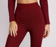 Basic High Waist Ribbed Leggings - Lady Occasions