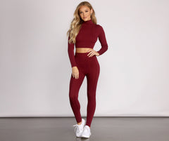 Basic High Waist Ribbed Leggings - Lady Occasions