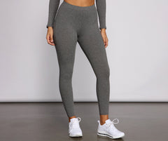 Ribbed Knit High Waist Leggings - Lady Occasions