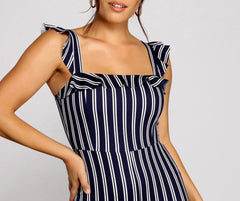 Nautical Babe Striped Jumpsuit - Lady Occasions