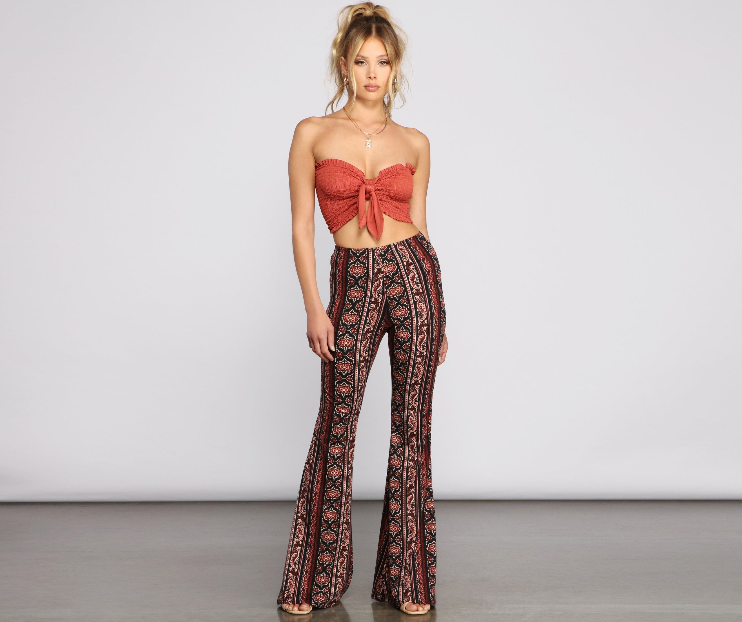 Dreamy Stunner Boho Flare Pants - Lady Occasions