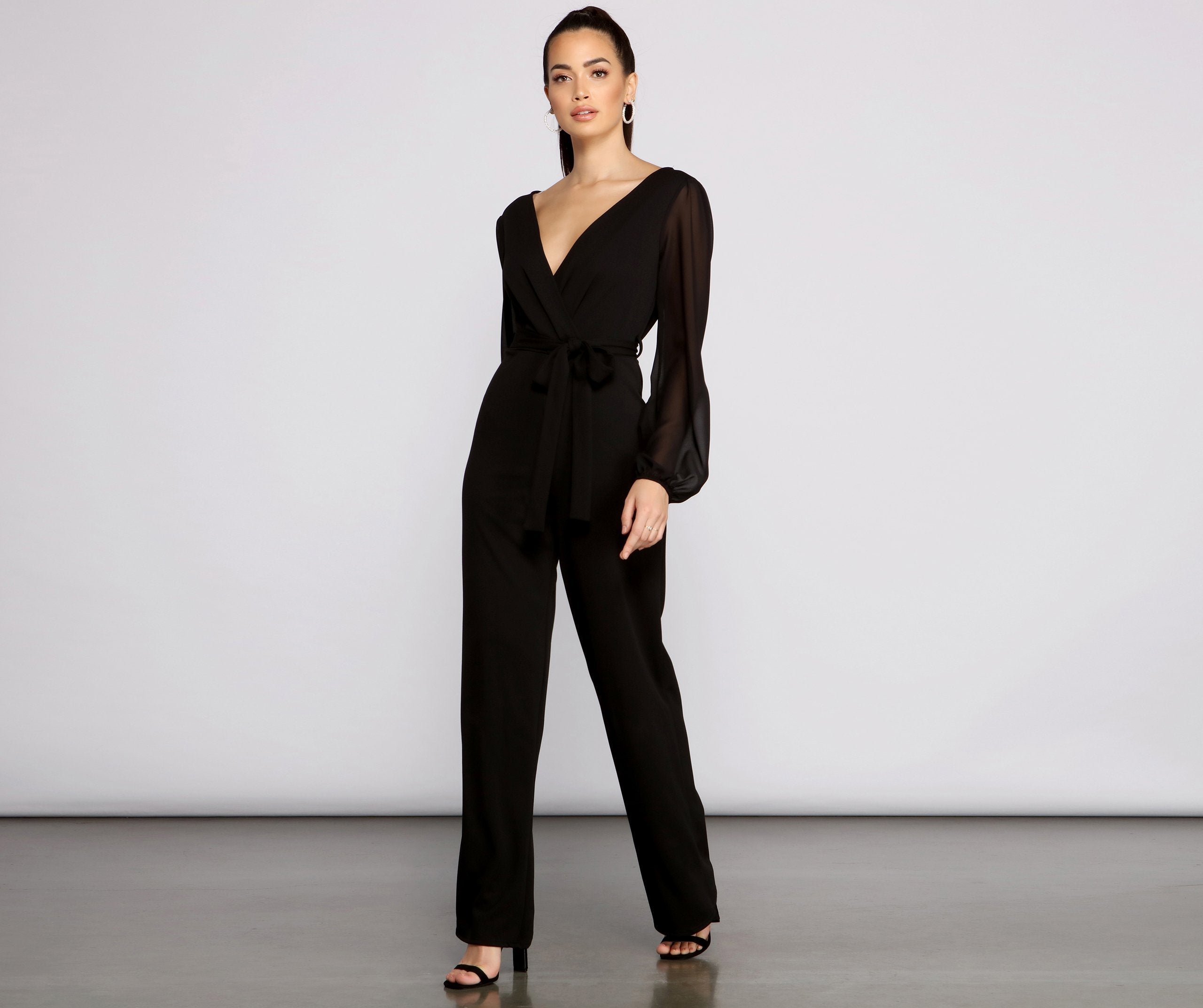 Perfectly Posh Tie Waist Jumpsuit - Lady Occasions