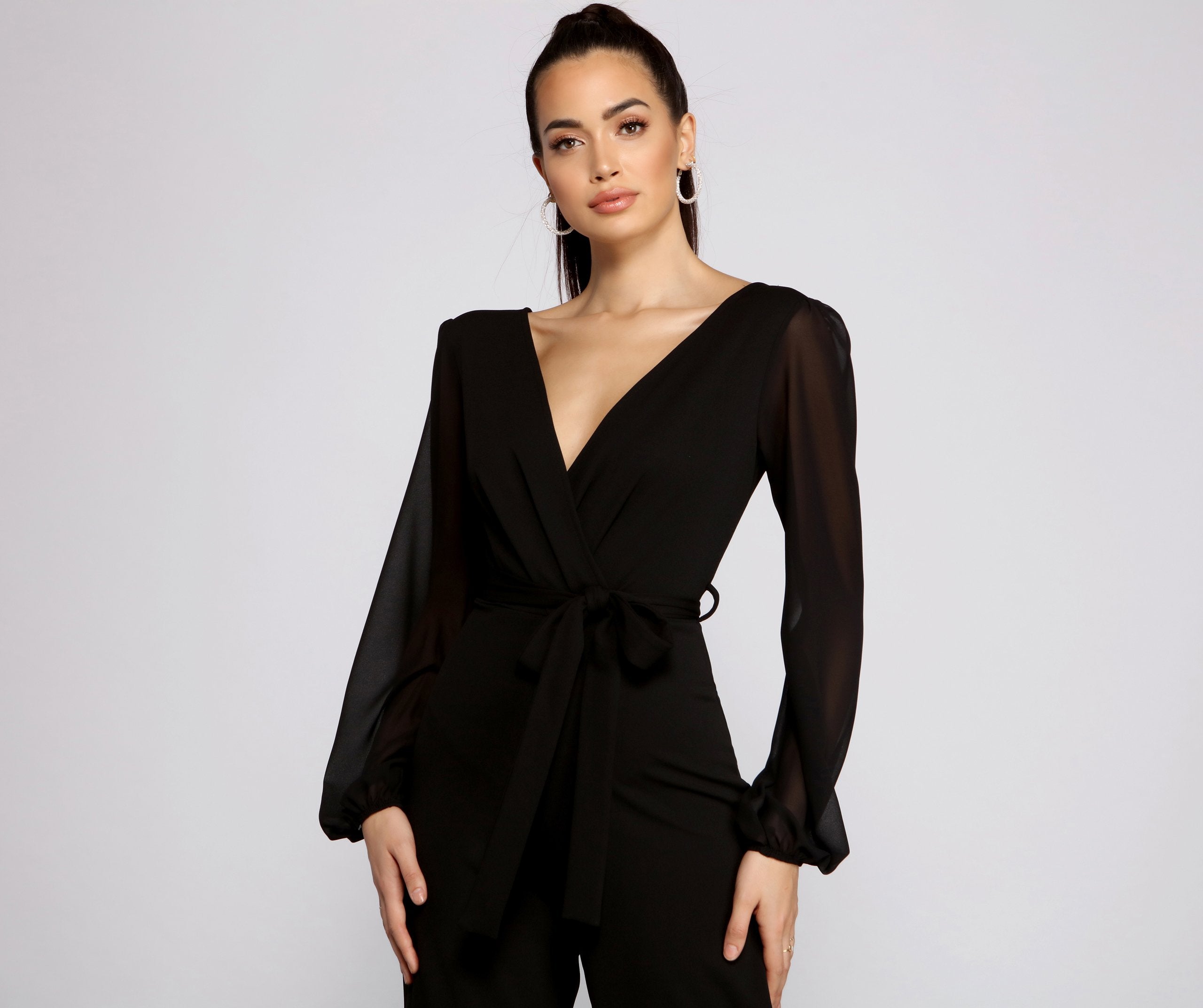 Perfectly Posh Tie Waist Jumpsuit - Lady Occasions